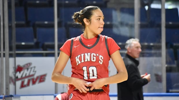 Kaleo Anderson and King's girls play Class 2A champion Lynden in King Showcase in Kent.