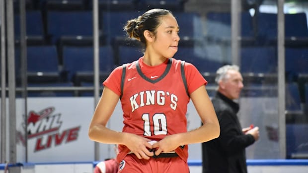 Kaleo Andereson and King's girls play Class 2A champion Lynden in King Showcase in Kent.