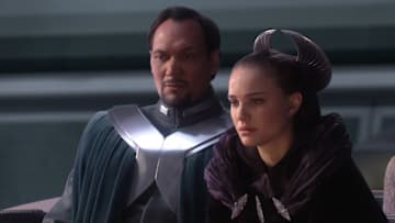 Star Wars: Episode III - Revenge of the Sith. Bail Organa, and Padme Amidala watch Chancellor's Palpatine take over the government and become Emperor. Image Credit: StarWars.com