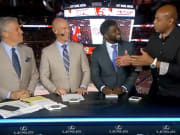 Steve Levy, Mark Messier, P.K. Subban and Charles Barkley on ESPN's NHL Stanley Cup Final broadcast. 