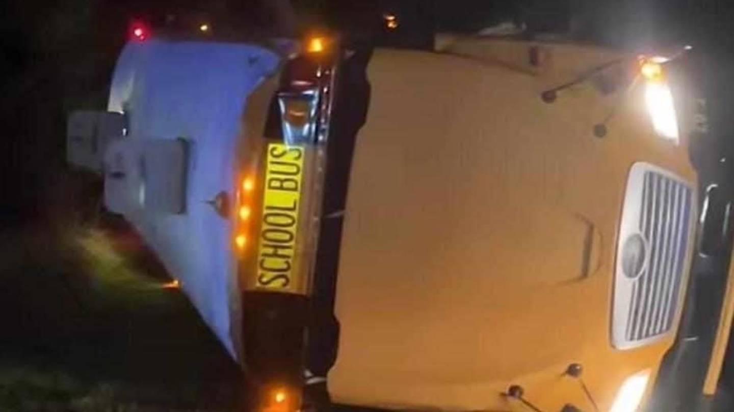 Rome (Georgia) school bus carrying football players flips over after preseason scrimmage versus Rockmart
