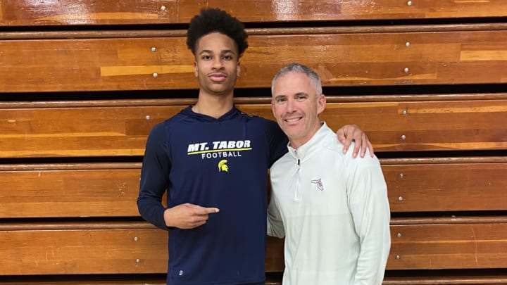 JaDon Blair with Florida State coach Mike Norvell