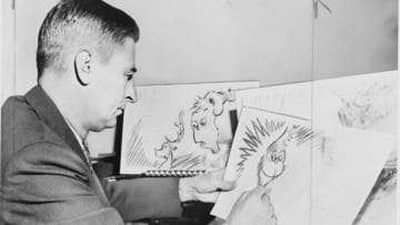 Dr. Seuss sketching.
