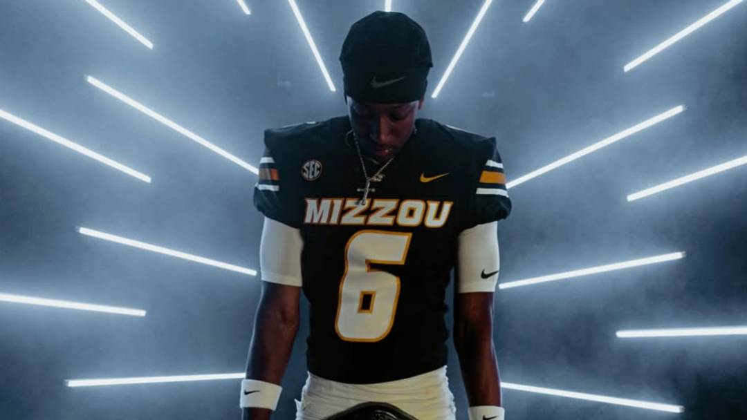 Belleville wide receiver Tre Britton III poses on his official visit to the University of Missouri. Belleville wide receiver Tre Britton III poses on his official visit to the University of Missouri.