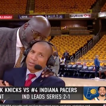 Shaq showed Reggie Miller some love before Game 4. 