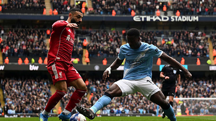 Marc Guéhi tackles Mohamed Salah