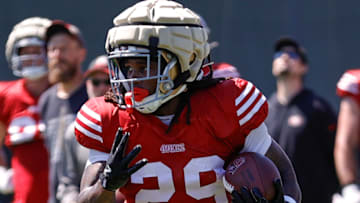 San Francisco 49ers running back Jordan James (29)