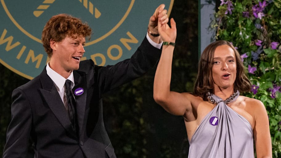 Jannik Sinner and Iga Świątek's Wimbledon victories give them each a chance to complete the Career Grand Slam in 2026.  | Screengrab Twitter @Wimbledon