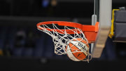 May 25, 2023; Los Angeles, California, USA; Wilson official basketball with WNBA logo.