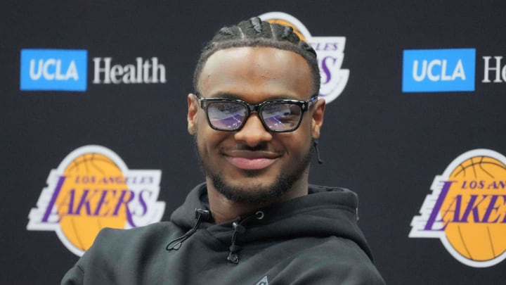 James at his introductory press conference. 