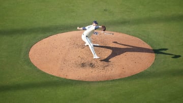 Jul 6, 2024; Los Angeles, California, USA; Los Angeles Dodgers starting pitcher James Paxton (65) throws against the Milwaukee Brewers at Dodger Stadium. Mandatory Credit: Kirby Lee-USA TODAY Sports
