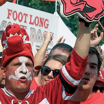Arkansas fans come out to support the Razorbacks before the game. The Razorbacks regularly rank Top 3 in ticket revenue in the SEC as a result.