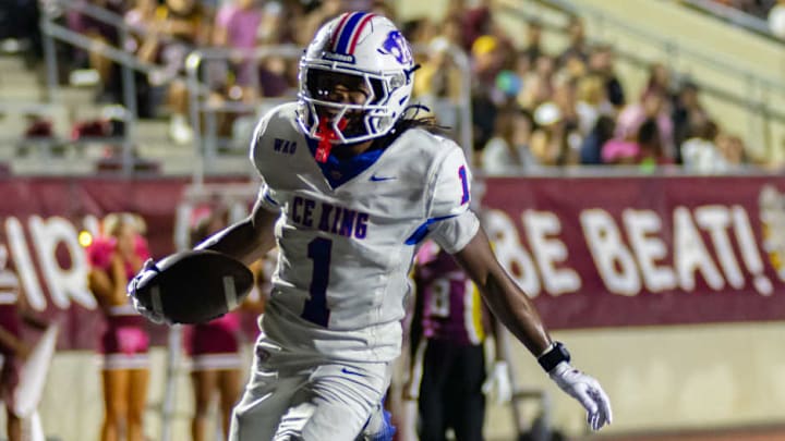 C.E. King wide receiver Dillon Mitchell runs into the end zone in a game against Humble Summer Creek earlier this season. C.E. King wide receiver Dillon Mitchell runs into the end zone in a game against Humble Summer Creek earlier this season.