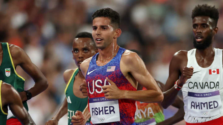 Fisher became just the second American man in the last 56 years to medal in the 10,000-meters at the Olympics.