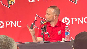 Pat Kelsey shows off the injury he sustained after beating Kentucky. 