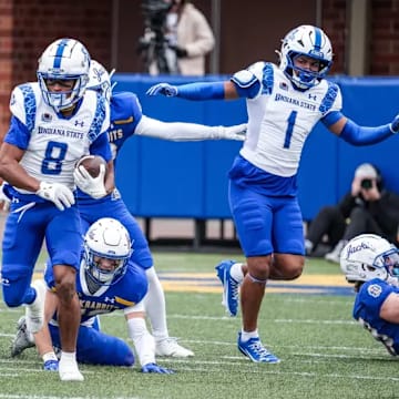 Indiana State wide receiver Rashad Rochelle (8)