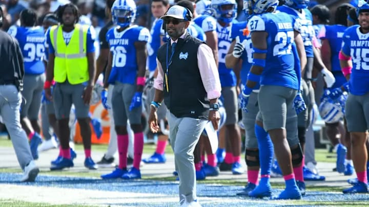 Hampton head coach Trenton Boykin Hampton head coach Trenton Boykin