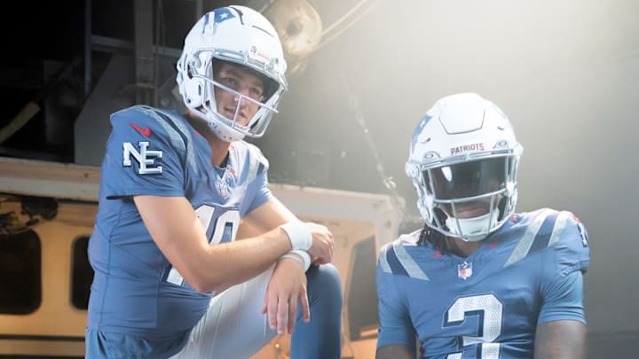 The Patriots are wearing their NFL Rivalries uniforms on Thursday night.