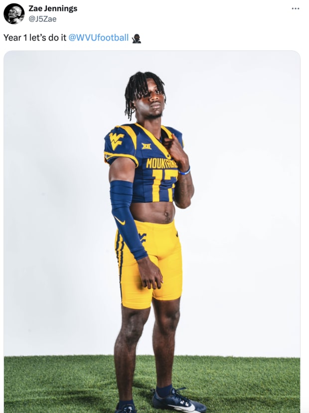 WVU safety Zae Jenning