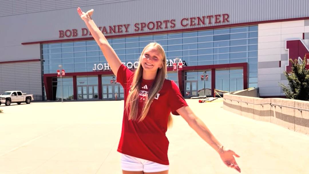 Shayla Rautenberg stands outside the Devaney Center in her commitment announcement. The 6-foot-3 middle blocker led Milford High School to state championships in volleyball and basketball in the past year. Shayla Rautenberg stands outside the Devaney Center in her commitment announcement. The 6-foot-3 middle blocker led Milford High School to state championships in volleyball and basketball in the past year.