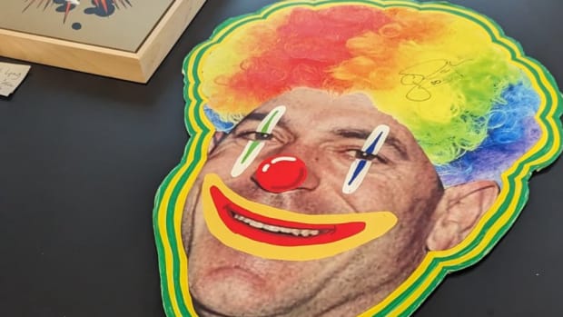 Oakland A's owner John Fisher depicted as a clown