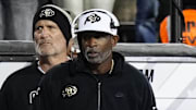 Nov 1, 2025; Boulder, Colorado, USA; Colorado Buffaloes head coach Deion Sanders on the sidelines during the fourth quarter against the Arizona Wildcats at Folsom Field.