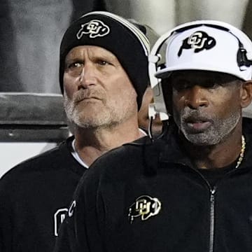 Nov 1, 2025; Boulder, Colorado, USA; Colorado Buffaloes head coach Deion Sanders on the sidelines during the fourth quarter against the Arizona Wildcats at Folsom Field.