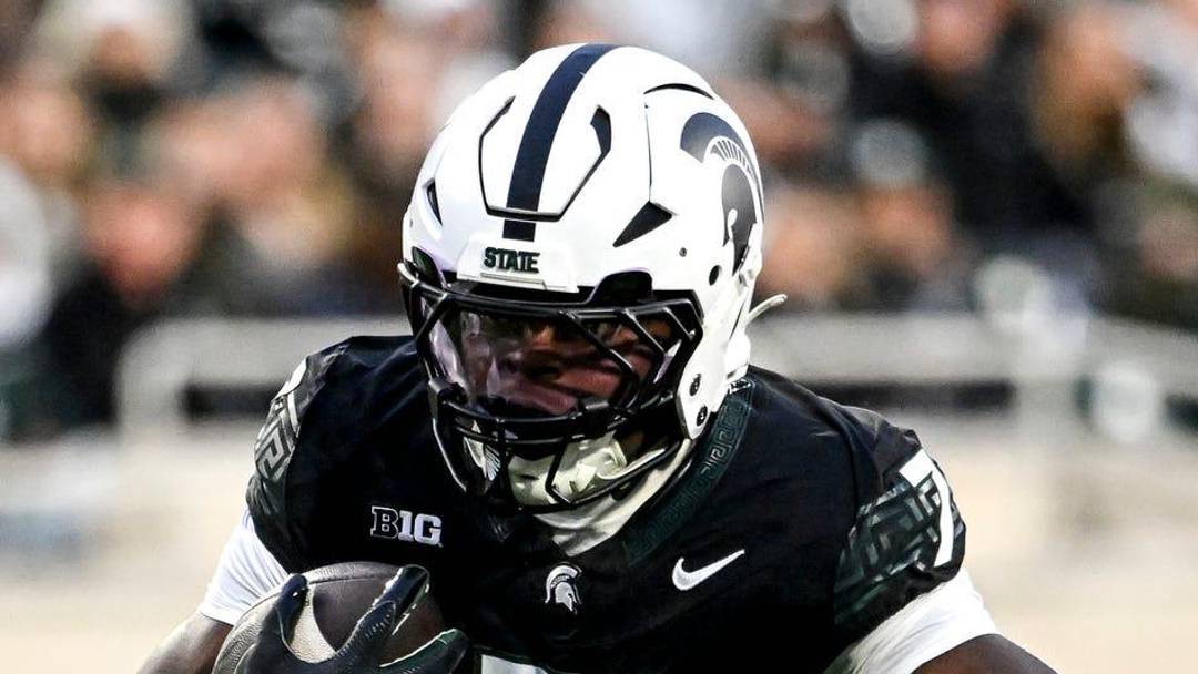 Michigan State's Brandon Tullis runs for a gain against Boston College's during the first quarter on Saturday, Sept. 6, 2025, at Spartan Stadium in East Lansing.