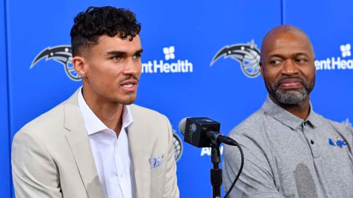 Tristan da Silva is introduced after the Orlando Magic selected him in the 2024 NBA Draft.