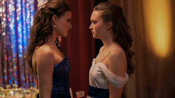(L-R) Fina Strazza as Tiffany Falconer and India Fowler as Lori Granger in Fear Street: Prom Queen