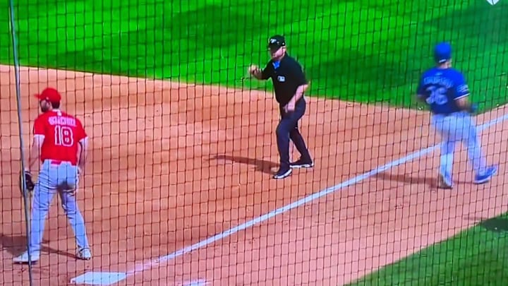 MLB umpire Quinn Wolcott finally got this call right. MLB umpire Quinn Wolcott finally got this call right.