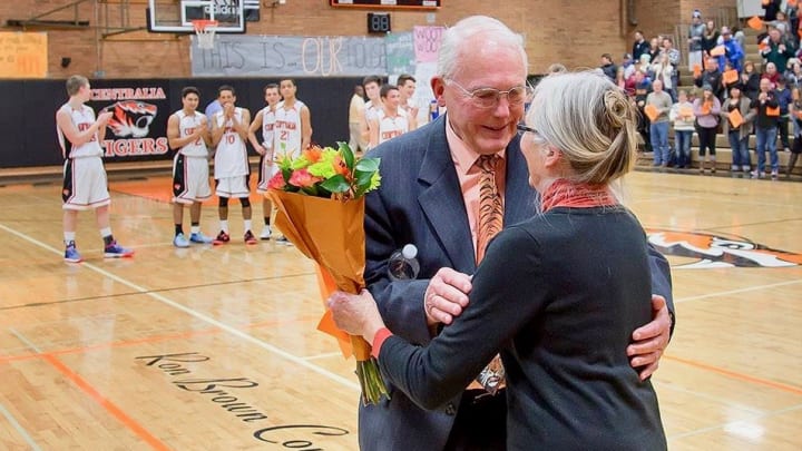 Legendary Centralia High School basketball coach Ron Brown retired in 2017 with two WIAA titles and 722 wins.