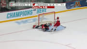 Wisconsin's Kristen Simms beats Ohio State's Amanda Thiele with a game-tying penalty shot in the Frozen Four championship game. 