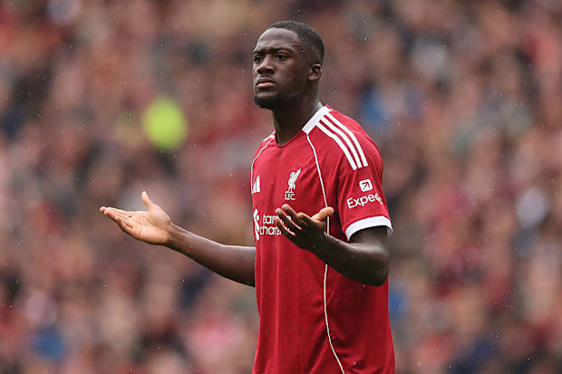 Liverpool defender Ibrahima Konat Liverpool defender Ibrahima Konat