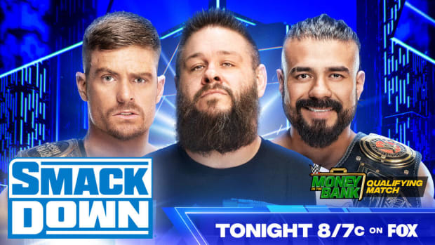 Kevin Owens vs. Andrade vs. Grayson Waller in a triple threat Money in the Bank 2024 qualifier takes place on WWE SmackDown.
