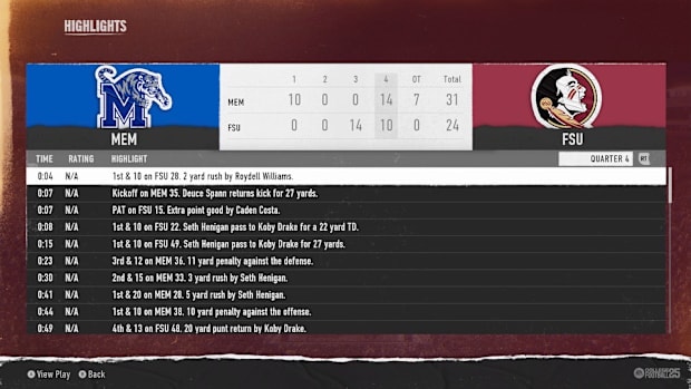 fsu memphis cfb 25 sim 91 pt 2