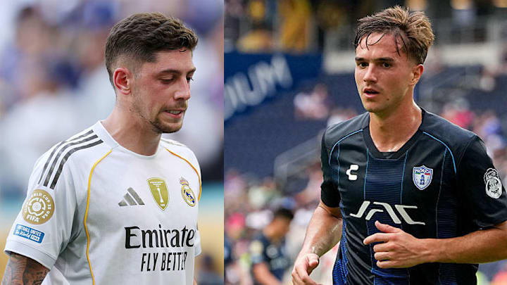 Federico Valverde (i), del Real Madrid, y Agustín Palavecino, del Pachuca, se medirán en Charlotte. Federico Valverde (i), del Real Madrid, y Agustín Palavecino, del Pachuca, se medirán en Charlotte.