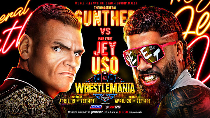 Gunther vs. Jey Uso is set for WrestleMania 41. Gunther vs. Jey Uso is set for WrestleMania 41.