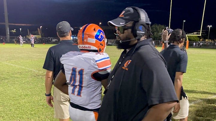 Palm Beach Gardens interim football head coach O'Brian Edwards Palm Beach Gardens interim football head coach O'Brian Edwards