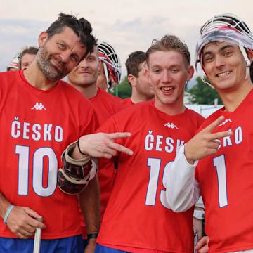 Jake Malasek (pictured right) serves as the starting goalie for Czechia.