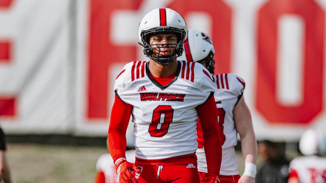 NC State linebacker Raul "Popo" Aguirre prepares for spring practice with the Wolfpack in March 2026. 