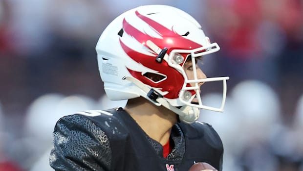 Luke Nickel looks for a Milton (Georgia) receiver in Week 1 of the 2024 high school football season.