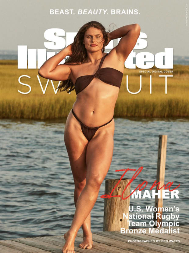 Ilona Maher graces the cover of September's SI Swimsuit digital issue. 