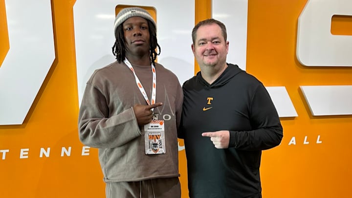 Greater Atlanta Christian School EDGE Dre Quinn with Tennessee HC Josh Heupel. Greater Atlanta Christian School EDGE Dre Quinn with Tennessee HC Josh Heupel.