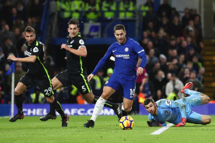 Eden Hazard, Markus Suttner, Lewis Dunk, Mathew Ryan