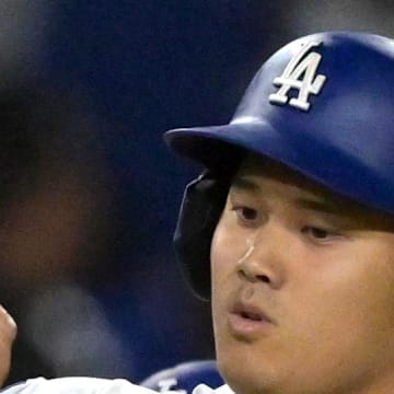 Los Angeles Dodgers designated hitter Shohei Ohtani (17) rounds the bases on a two-run home run during the ninth inning against the Minnesota Twins at Dodger Stadium on July 22. 
