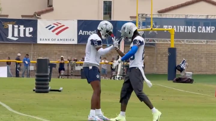 Dallas Cowboys wide receivers CeeDee Lamb and George Pickens were already making plays on the first day of training camp.
