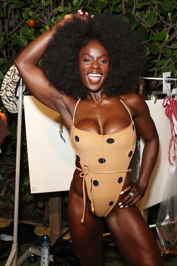 Tunde Oyeneyin attends Sports Illustrated Swimsuit Runway Show