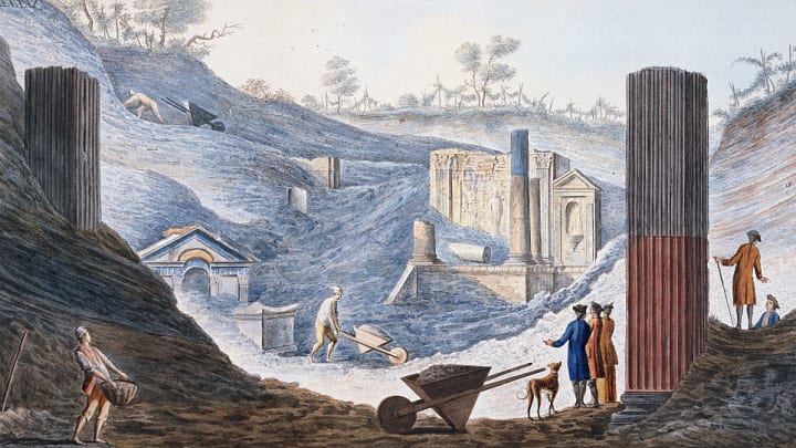 Early Excavations at Herculaneum Illustration from Observations on the Volcanoes of the Two Sicilies