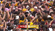 Arizona State fans storm the field after the Sun Devils upset No. 7 Texas Tech.